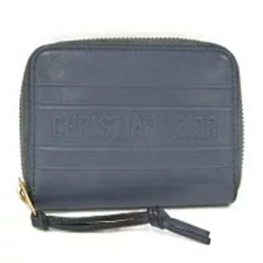 Christian Dior coin case Wallet leather blue